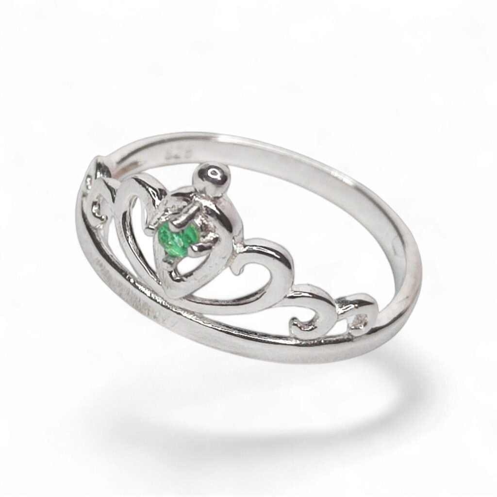 Anillo Princesa✨ en plata ley 925 con esmeralda Natural