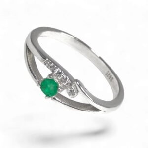 Anillo Ojo✨ en plata ley 925 con esmeralda Natural
